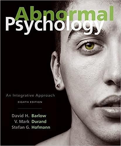 Abnormal Psychology An Integrative Approach