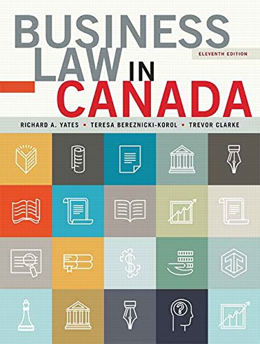 Business Law In Canada 11th Edition By Yates Test Bank