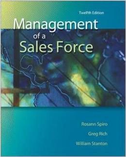 Management of a Sales Force 12th Edition Rosan Spiro Test Bank