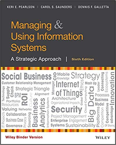 Managing And Using Information Systems A Strategic Approach 6th Edition By Keri E. Pearlson Test Bank